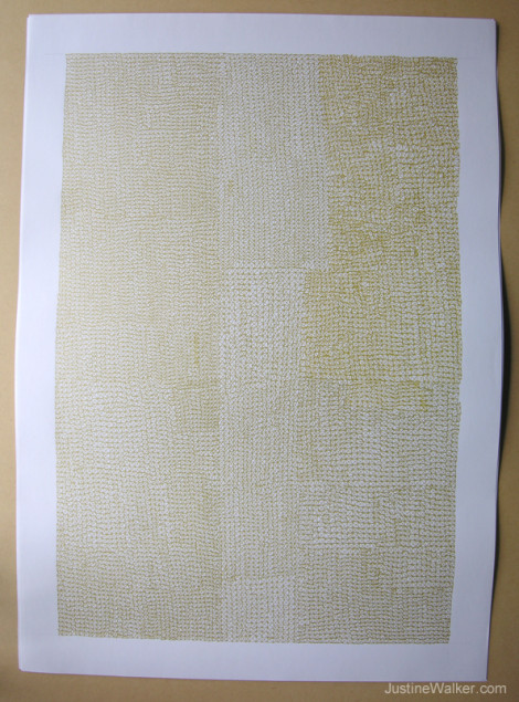 Studio Drawing (Gold), pen on paper, 840x591mm, 2014